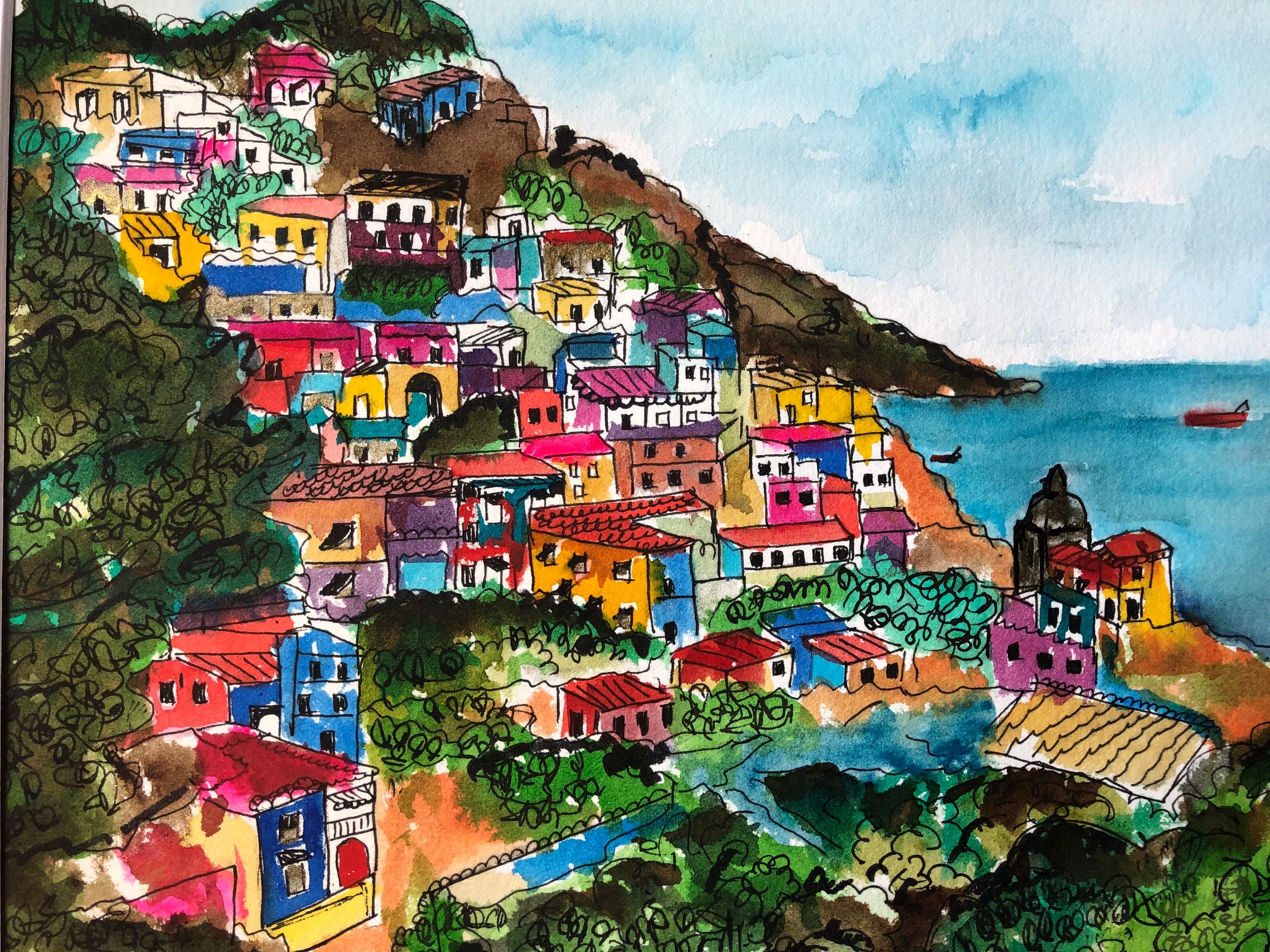 “Amalfi Coast” by Geeta Pathak