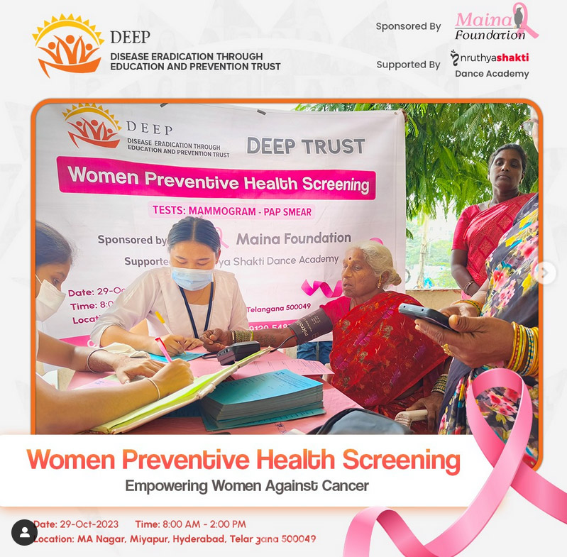 Maina Foundation and DEEP Trust Held a Mammogram Camp in Hyderabad, India