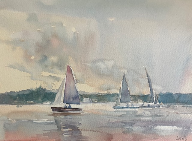 Afternoon Sail, 11×14” watercolor $250 – By Lisa Miceli