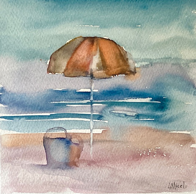 Dreams of Summer 6×6” watercolor $100 – By Lisa Miceli