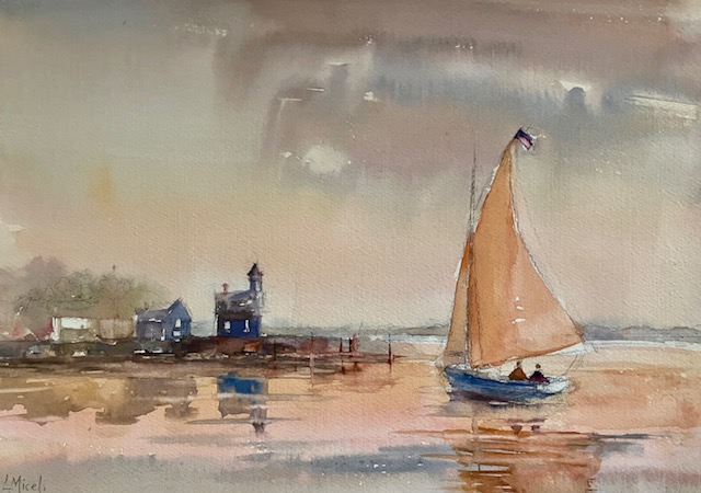 Early Sail, 11×14 Watercolor $250 – By Lisa Miceli