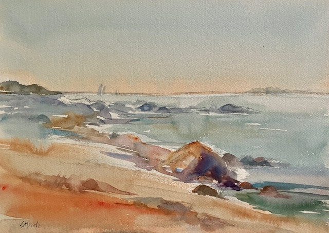 Light at the Beach, 11×14” watercolor $250 – By Lisa Miceli