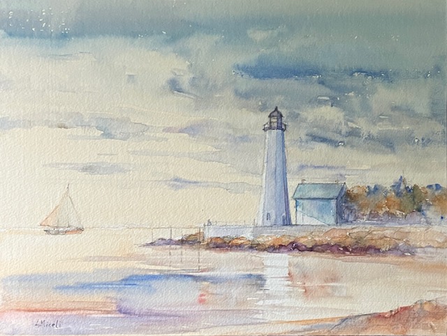 New London Light, 11 x14” watercolor $250 – By Lisa Miceli